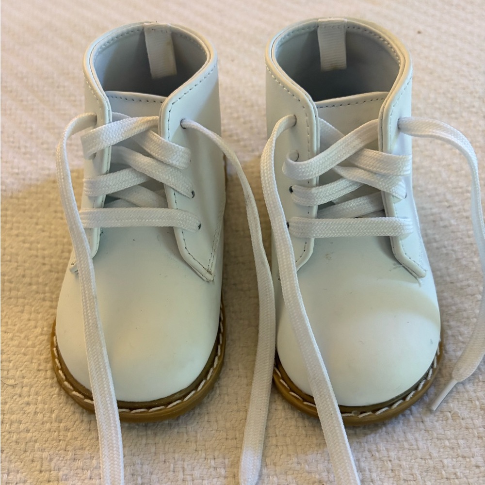 White Baby Boots with Laces